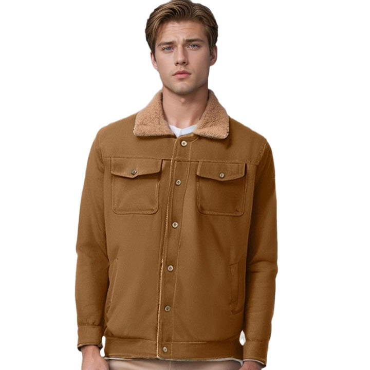 Herren robuste Canvasjacke mit Teddy-Kragen Echoarchiv