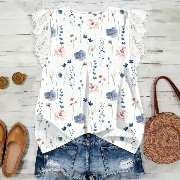 Damen Elegantes Blusenshirt mit Spitze und floralem Muster Echo Archiv