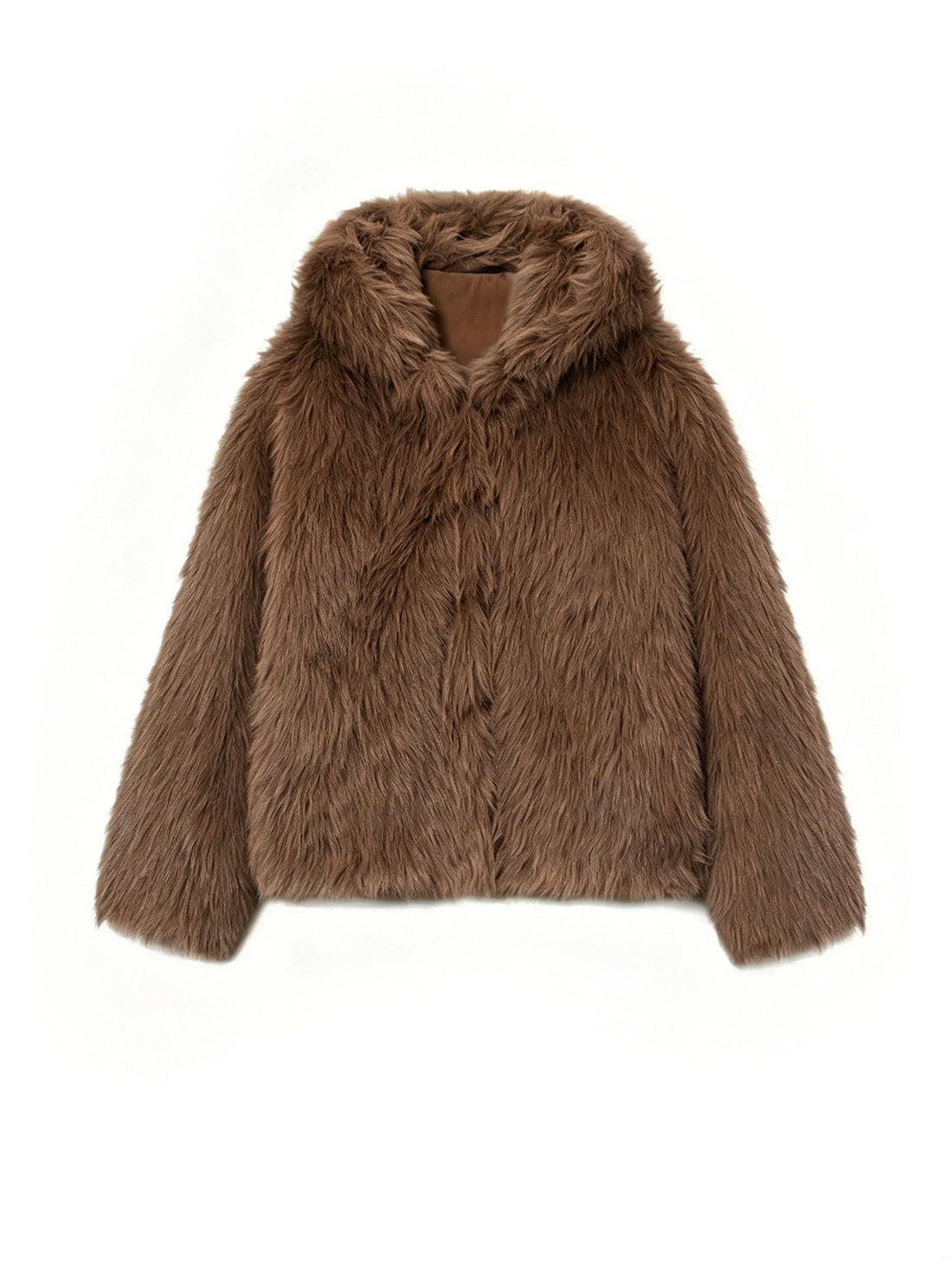 Damen Cropped Kunstpelz‑Jacke mit Kapuze, dichtem Langflor und Boxy‑Silhouette Echo Archiv