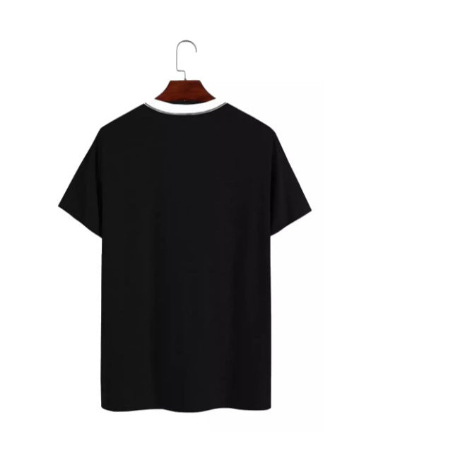 Herren T-Shirt mit modernem Motiv und kontrastierendem Kragen Echoarchiv