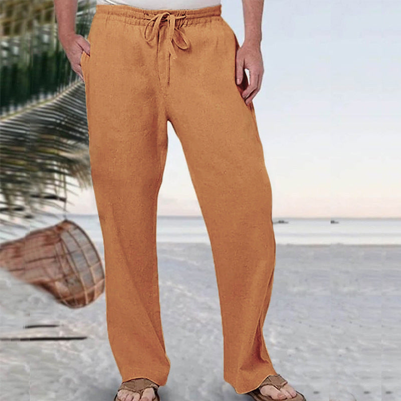 Herren nan weiche Loungehose aus Baumwolljersey mit elastischem Tunnelzugbund und seitlichen Eingrifftaschen Echo Archiv
