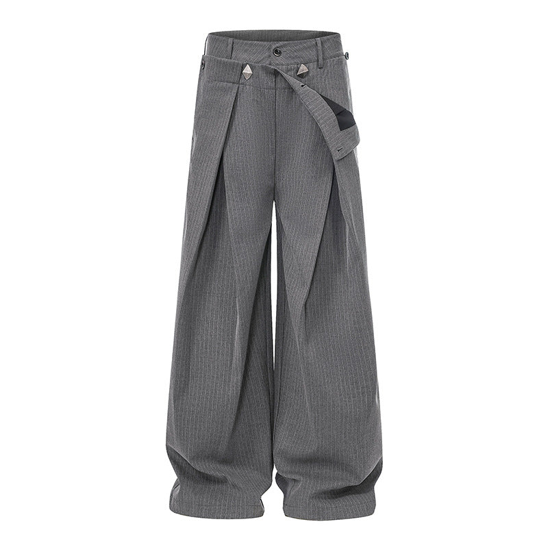Damen Weite High-Waist Culotte-Hose mit markanter Faltenlegung und Zierknopf-Details Echoarchiv