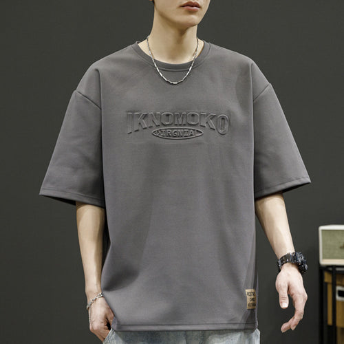 Herren Oversized T-Shirt mit strukturiertem Logodesign Echoarchiv