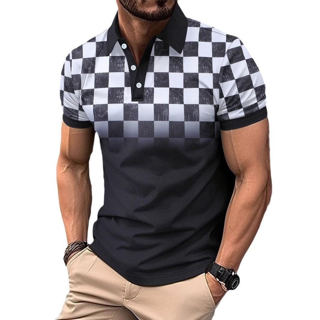 Herren Polohemd mit modischem Karodesign und atmungsaktiver Baumwolle Echoarchiv