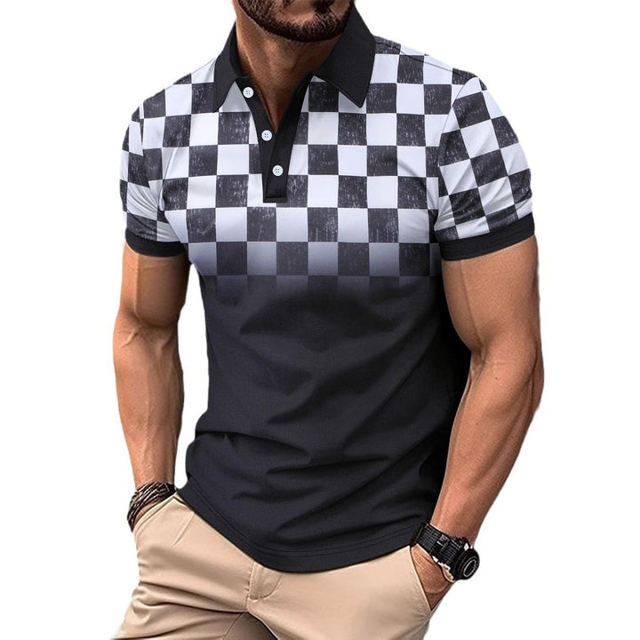 Herren Polohemd mit modischem Karodesign und atmungsaktiver Baumwolle Echoarchiv
