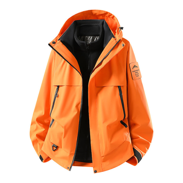 Herren modulare wasserdichte Outdoorjacke mit herausnehmbarer Fleece-Innenjacke, Kapuze und Reißverschlusstaschen Echo Archiv