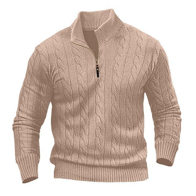 Herren Strickpullover mit Stehkragen und Reißverschluss Echoarchiv