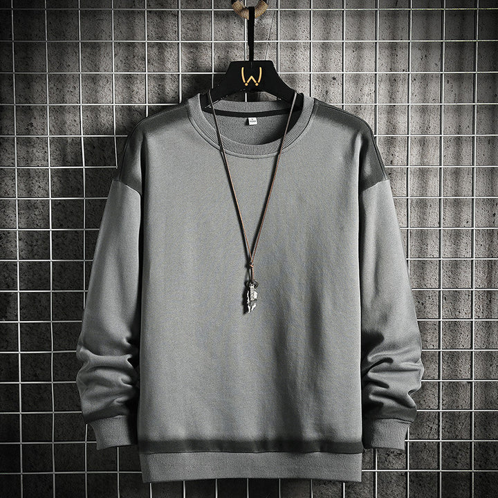 Herren Oversize-Sweatshirt mit Rundhals, kontrastiertem Spray‑Effekt und geripptem Saum – Marzano