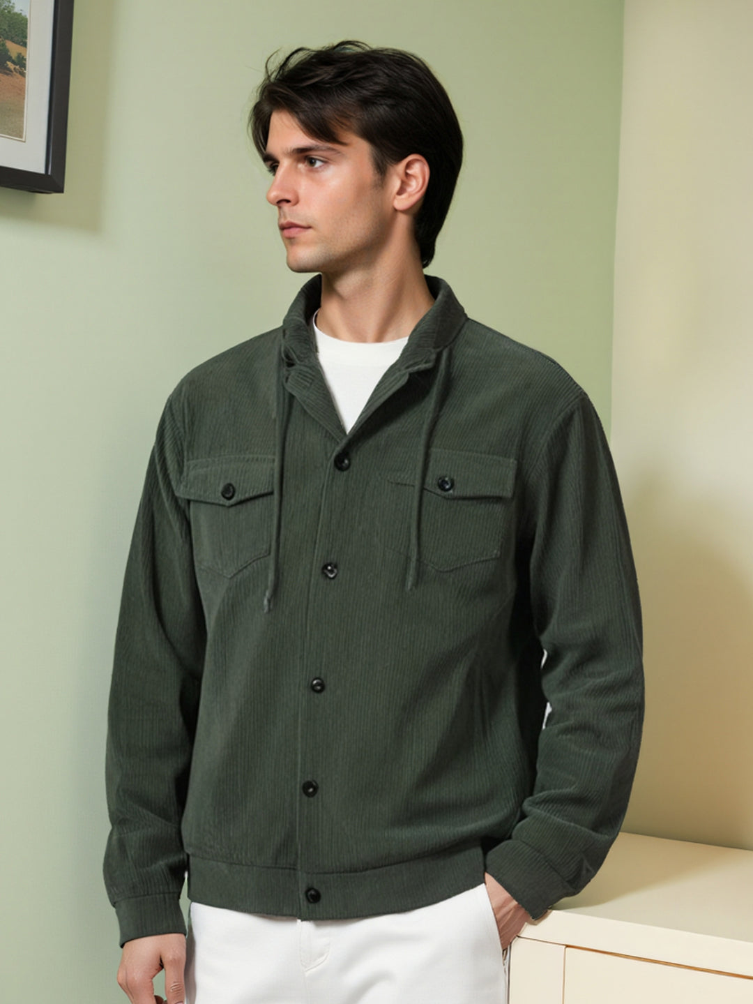 Herren urbane Utility-Jacke mit Reißverschluss Echoarchiv