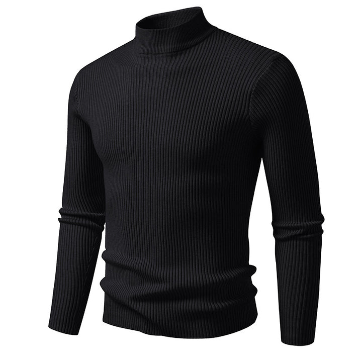 Herren Hochwertiger Rollkragenpullover aus Rippenstrick Echoarchiv