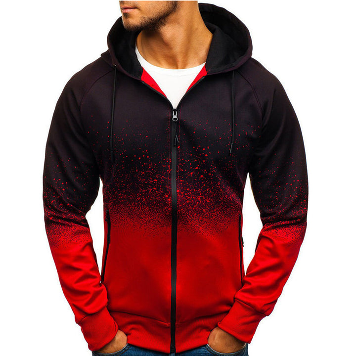 Herren sportlicher Kapuzenpullover mit grafischem Design und innovativem Reißverschluss Echoarchiv