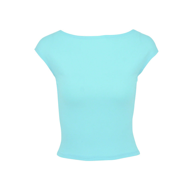 Damen Crop-Top mit weitem Ausschnitt und figurbetonter Passform Echo Archiv