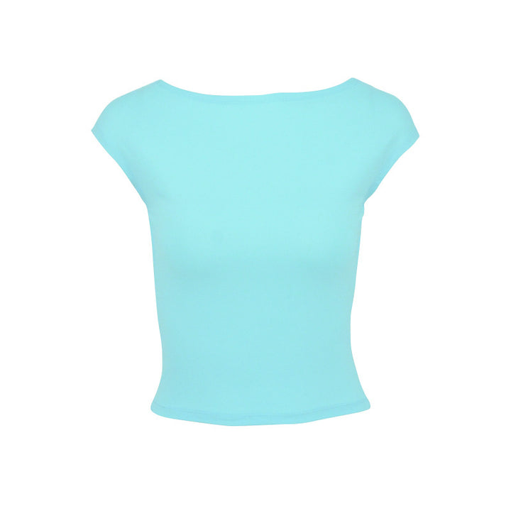 Damen Crop-Top mit weitem Ausschnitt und figurbetonter Passform Echo Archiv