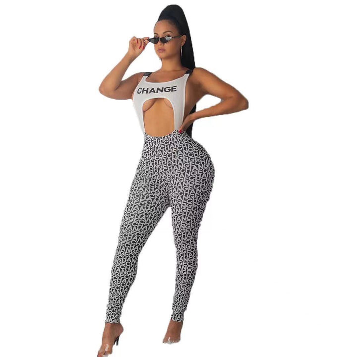 Damen körperbetontes Sport-Outfit mit modischem Print Echo Archiv
