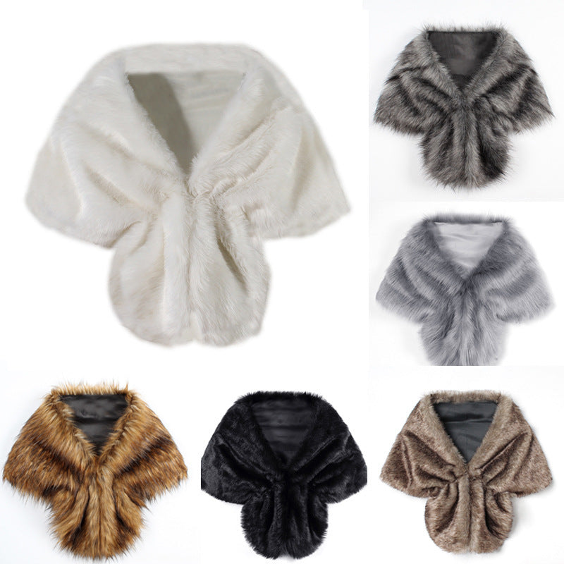 Damen elegante Kunstpelz-Schulterstola im Capelet‑Schnitt Echo Archiv