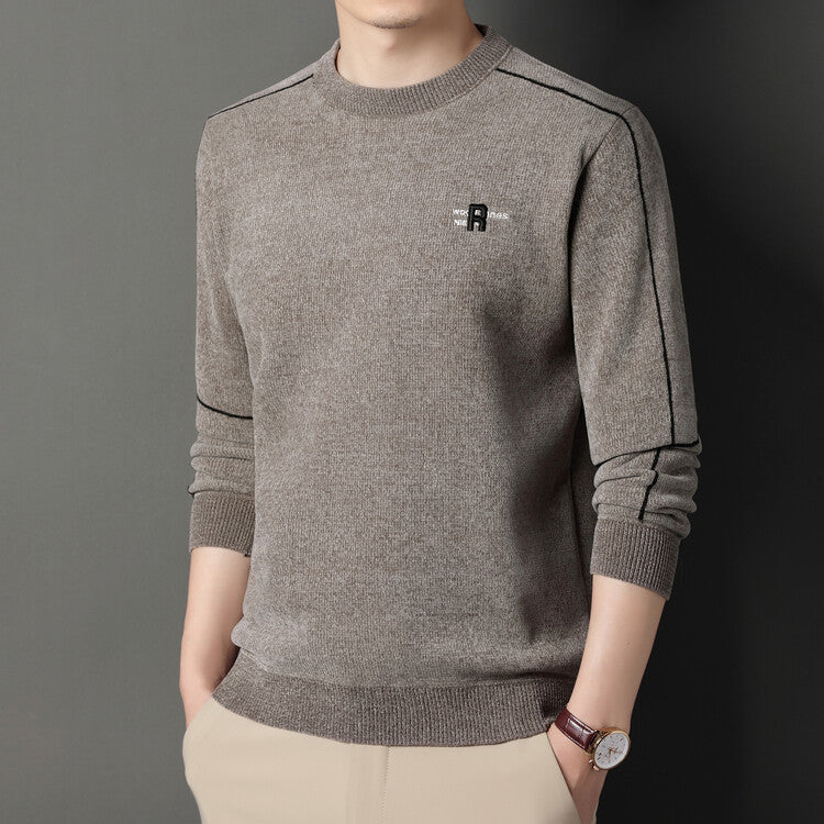 Herren hochwertige, atmungsaktive Strickpullover mit Rundhalsausschnitt Echoarchiv