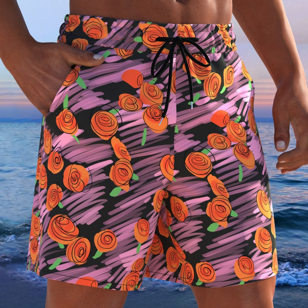 Herren Badeshorts mit modernem Streifen-Design und elastischem Bund Echo Archiv