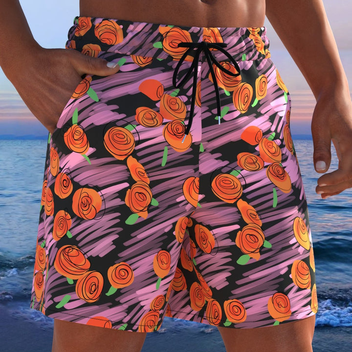 Herren Badeshorts mit modernem Streifen-Design und elastischem Bund Echo Archiv