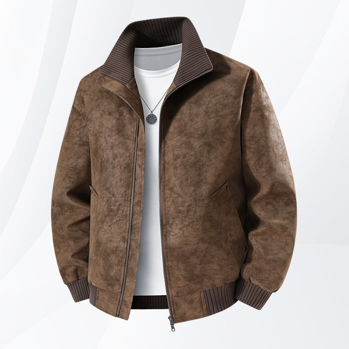 Herren Velours‑Imitat Bomberjacke mit Stehkragen, Thermofutter & Reißverschluss Echoarchiv