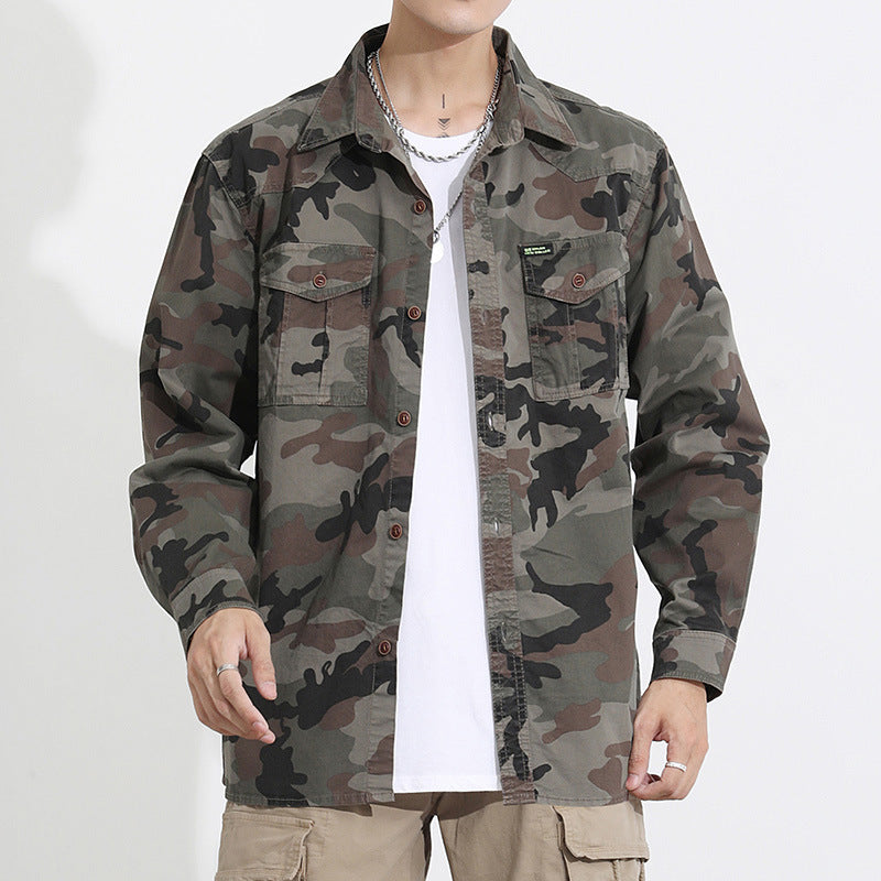Herren Camouflage-Fieldshirtjacke aus leichtem Baumwoll-Twill mit Brusttaschen Echo Archiv