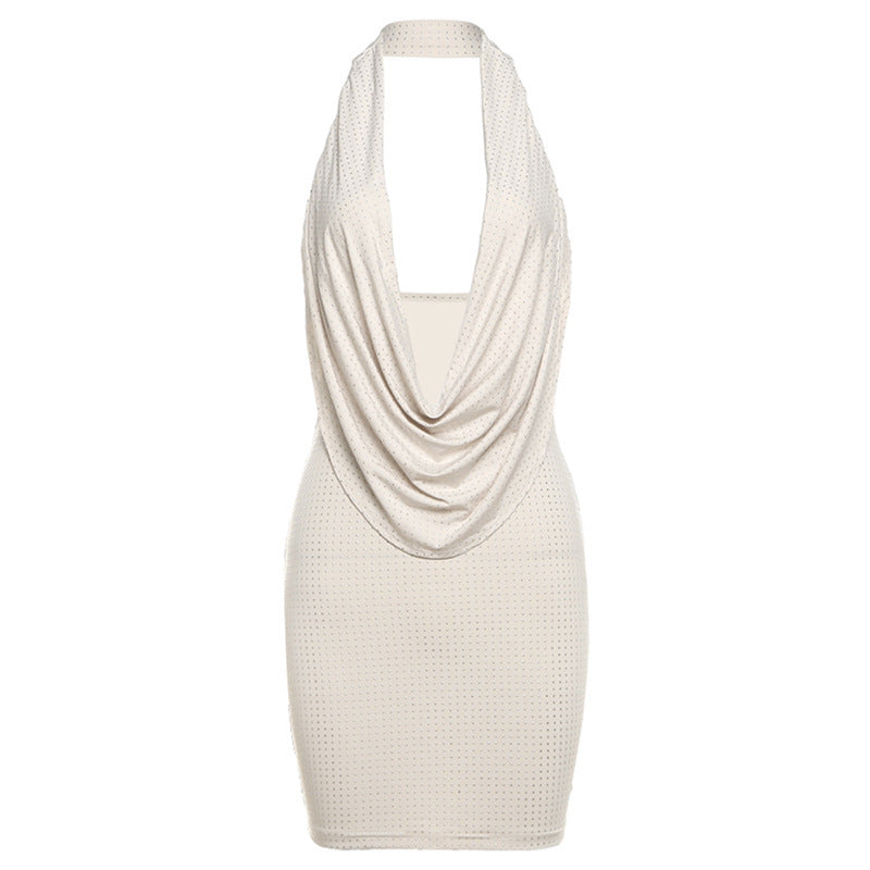Damen Figurumspielendes Kurzkleid mit tiefem V-Ausschnitt und elegantem Drapierungsdesign Echo Archiv