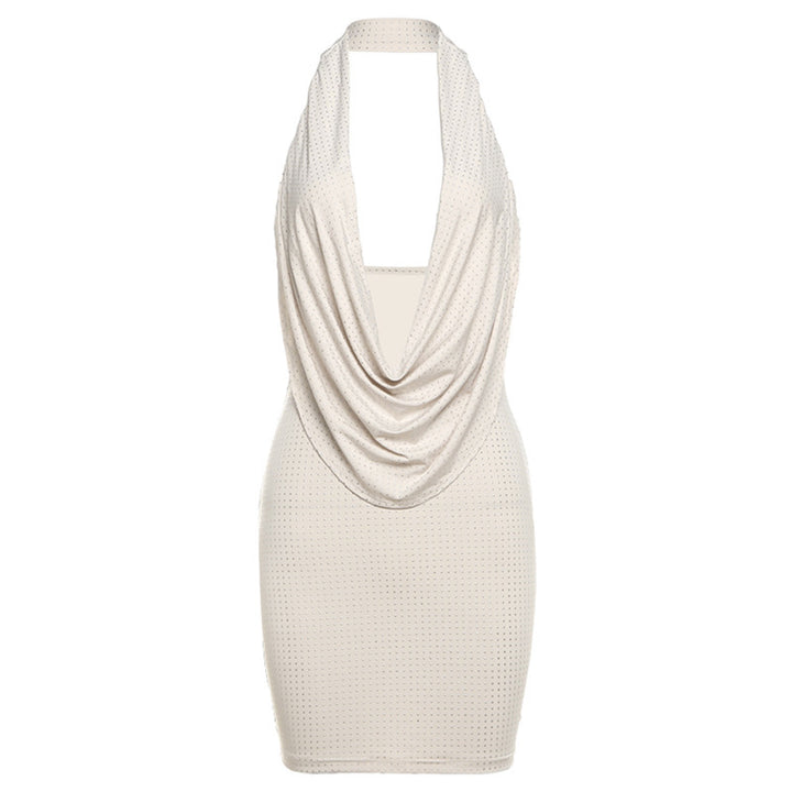 Damen Figurumspielendes Kurzkleid mit tiefem V-Ausschnitt und elegantem Drapierungsdesign Echo Archiv