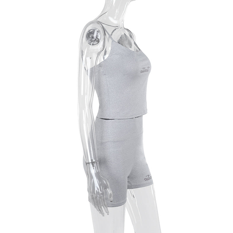 Damen sportliches Crop-Top und Shorts-Set Echo Archiv