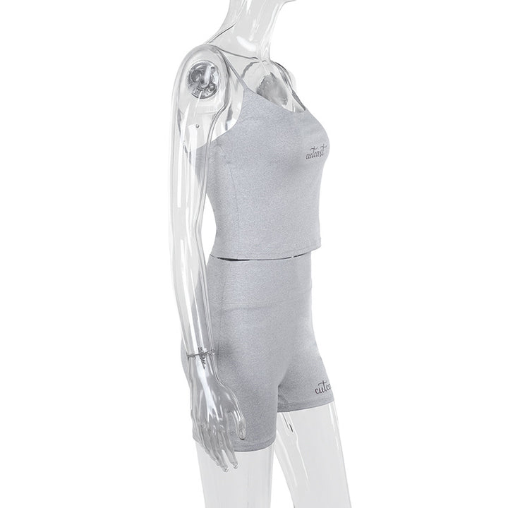 Damen sportliches Crop-Top und Shorts-Set Echo Archiv