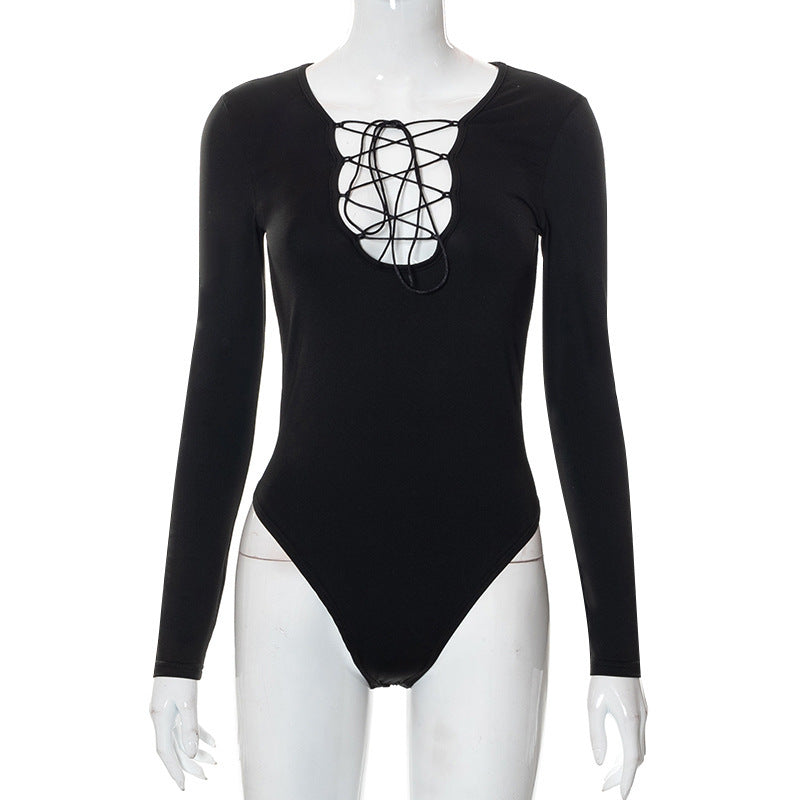 Damen Sportlicher Bodys mit dekorativem Schnürdetail Echo Archiv