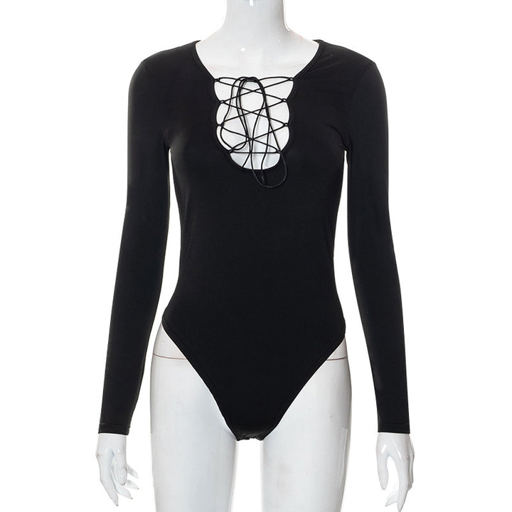Damen Sportlicher Bodys mit dekorativem Schnürdetail Echo Archiv