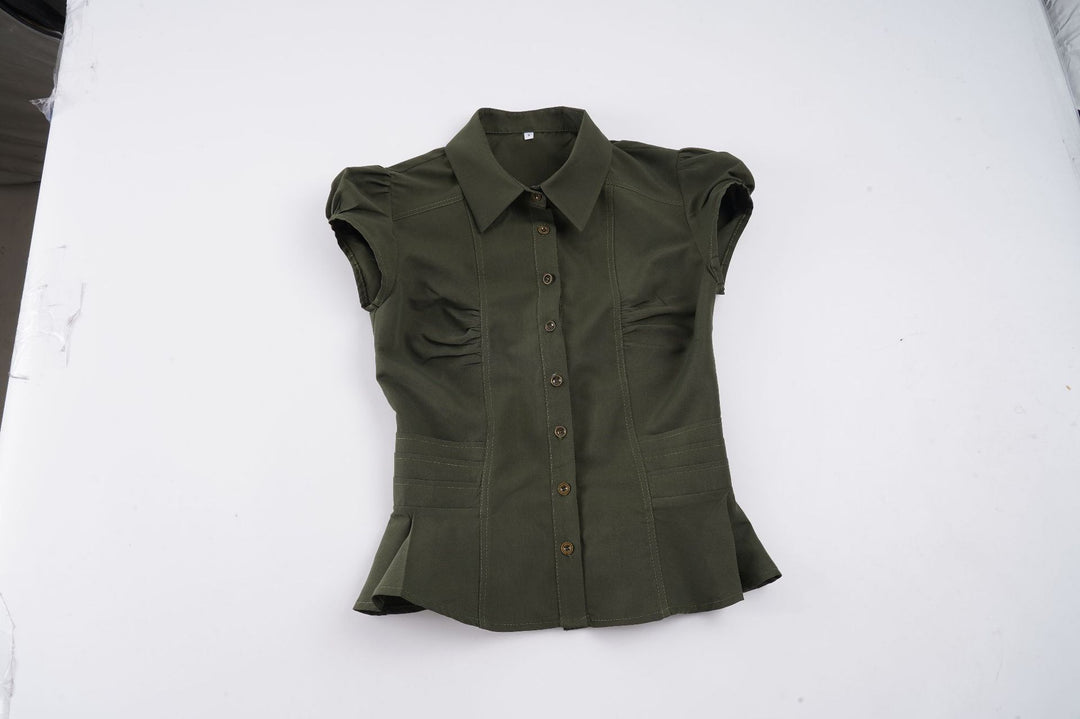 Damen elegante Bluse mit Puffärmeln und Taillierung Echo Archiv