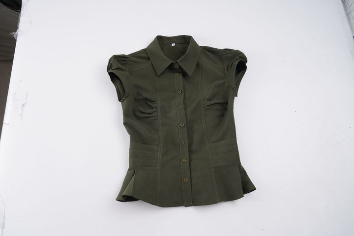 Damen elegante Bluse mit Puffärmeln und Taillierung Echo Archiv