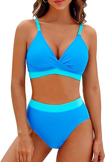 Damen Sportlicher hochtaillierter Bikini Echo Archiv
