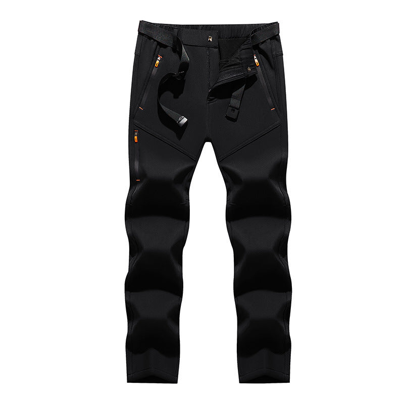 Herren Technische Softshell‑Outdoorhose mit vorgeformten Knien, wasserabweisenden Reißverschlüssen & integriertem Gürtel Echoarchiv