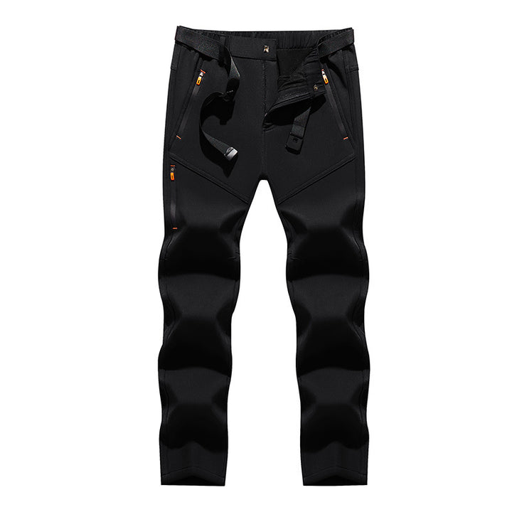 Herren Technische Softshell‑Outdoorhose mit vorgeformten Knien, wasserabweisenden Reißverschlüssen & integriertem Gürtel Echoarchiv