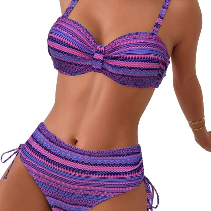 Damen Hochtailliertes Bikini-Set mit verstellbaren Trägern Echo Archiv