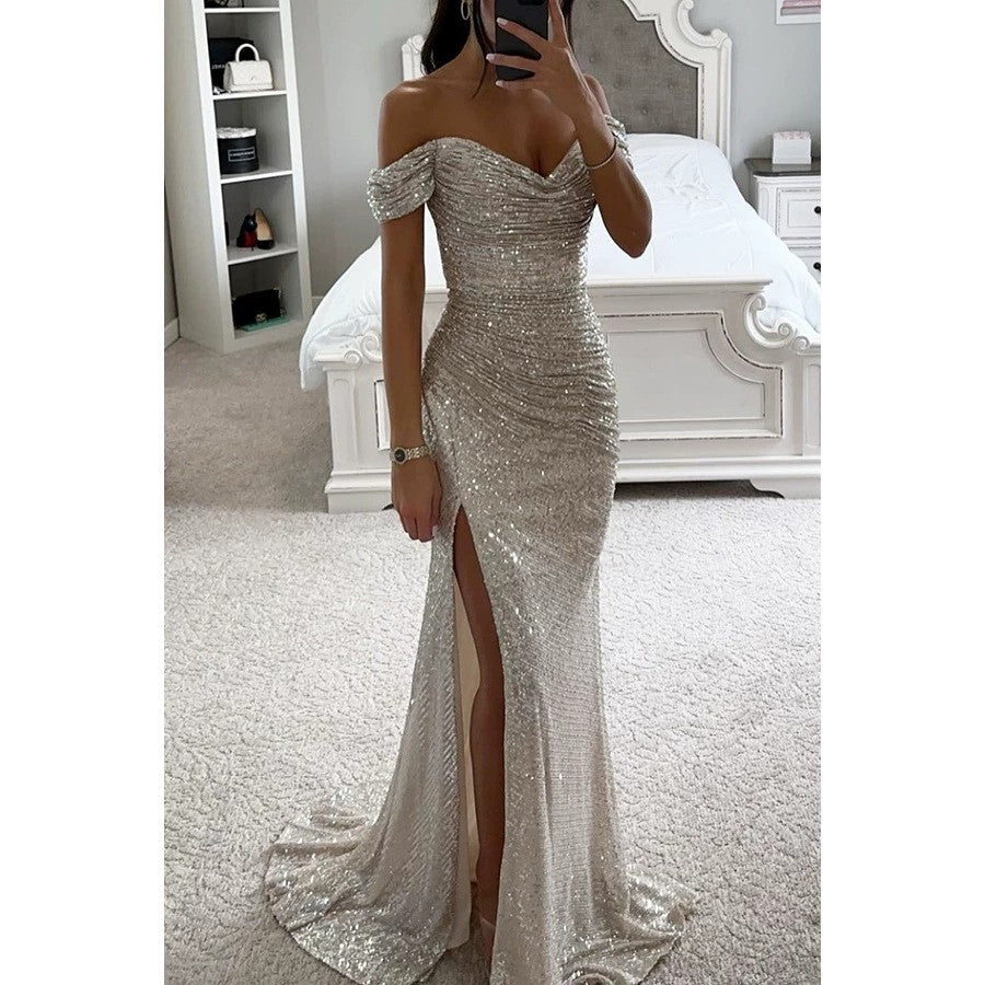 Damen Abendkleid mit schimmernden Pailletten – Élara