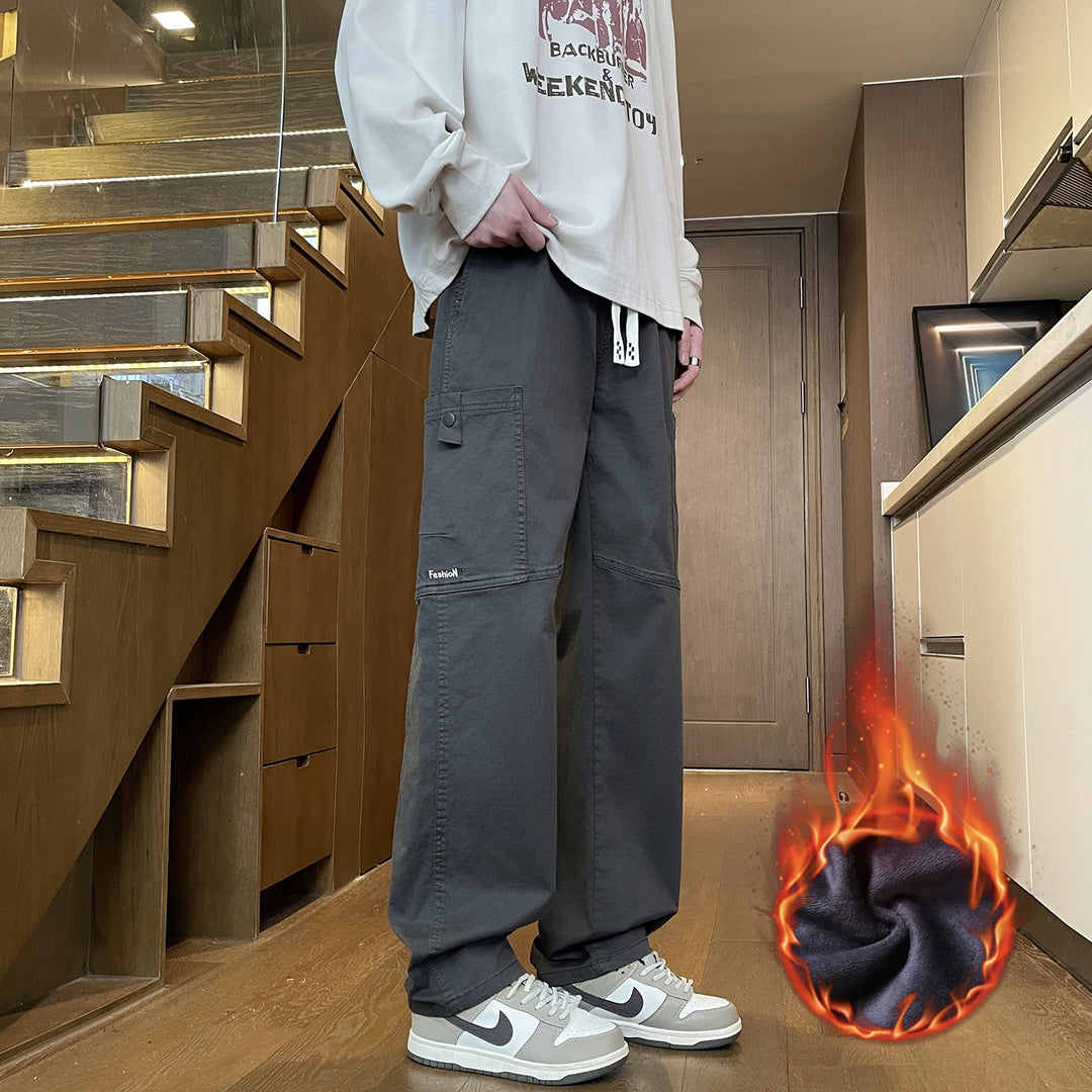 Herren Weite Cargo-Hose mit Thermofutter, Kordelbund & Utility-Taschen Echoarchiv