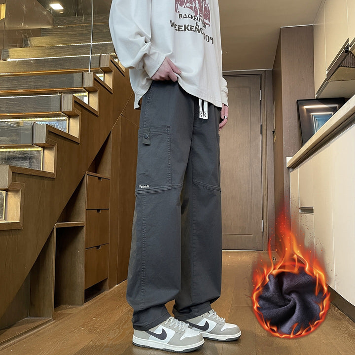 Herren Weite Cargo-Hose mit Thermofutter, Kordelbund & Utility-Taschen Echoarchiv