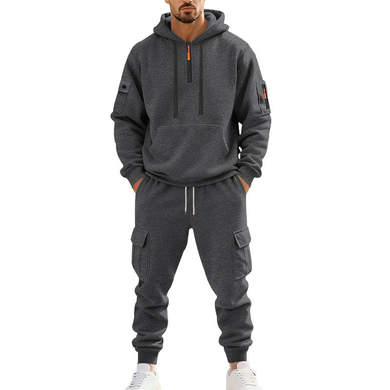 Herren komfortables Hoodie- und Cargo-Set Echoarchiv