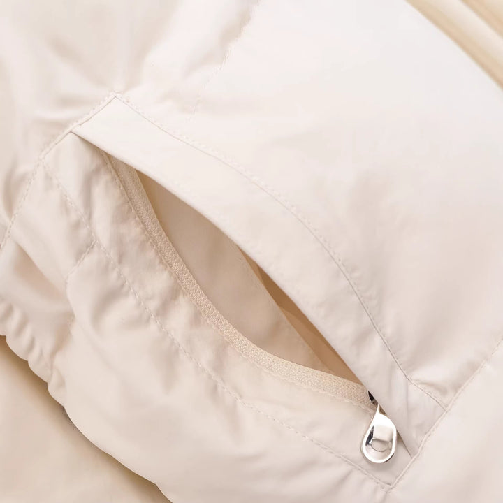Damen Cropped Daunenoptik-Parka mit Teddygefütterter Kapuze und Rippbündchen Echoarchiv