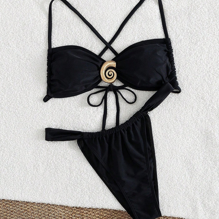 Damen Triangel-Bikini-Set mit dekorativem Ring Echo Archiv