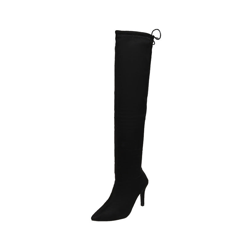 Damen Overknee-Stiefel mit Leopardenprint, schlanker Stiletto‑Form Echo Archiv