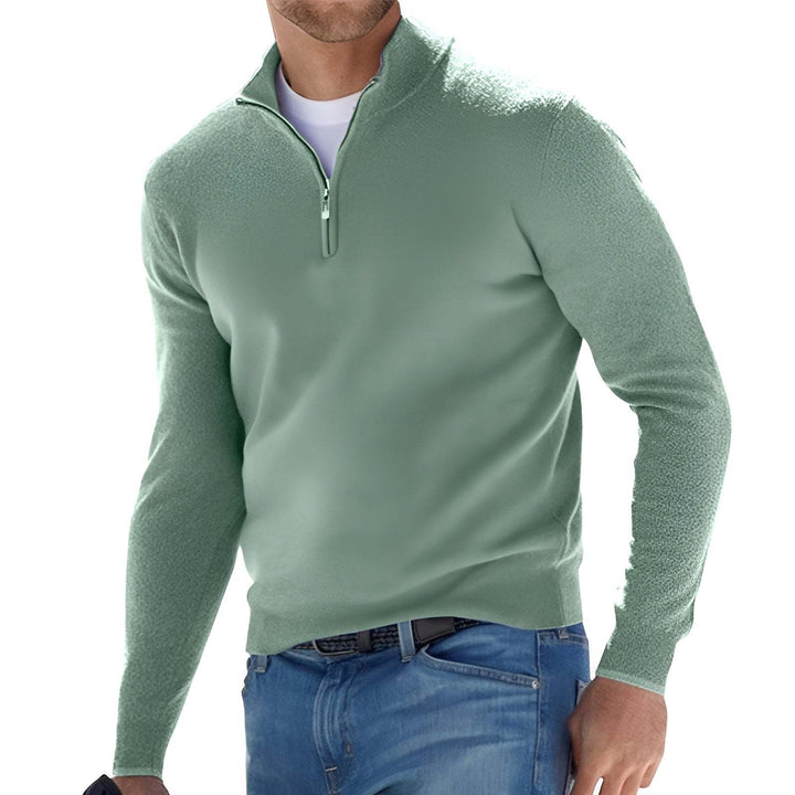Herren Pullover mit Stehkragen und Reißverschluss Echoarchiv