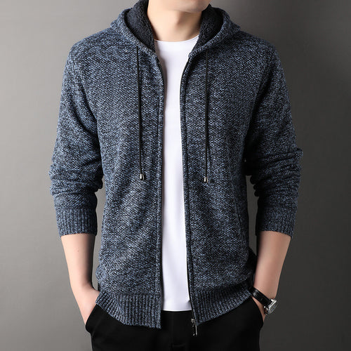 Herren modische Strickjacke mit Kapuze und weich gefüttertem Innenfutter Echoarchiv
