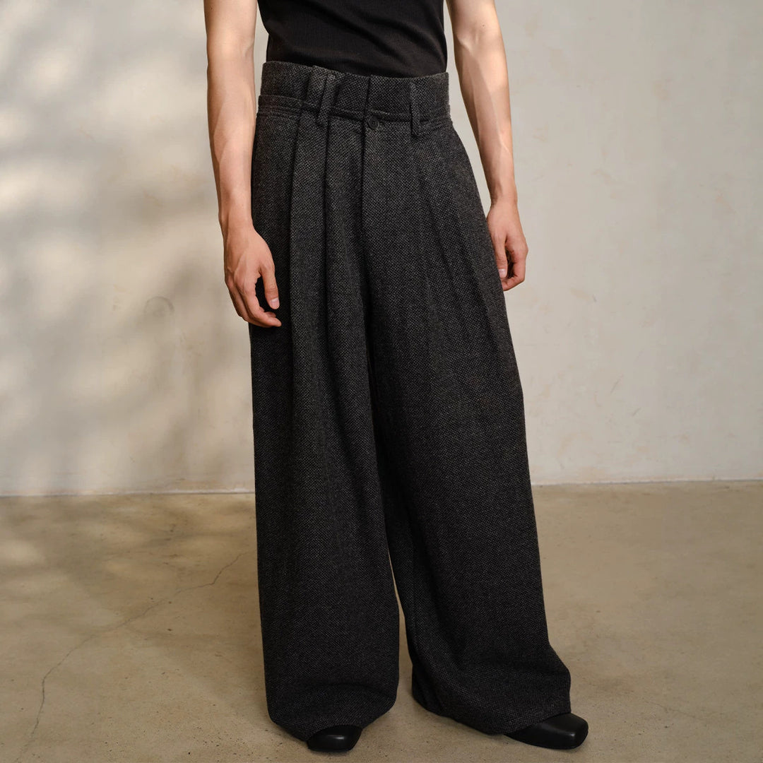 Damen Weitgeschnittene Wollhose Echoarchiv