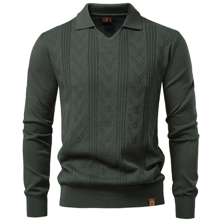 Herren Pullover mit V-Ausschnitt und strukturiertem Design Echoarchiv