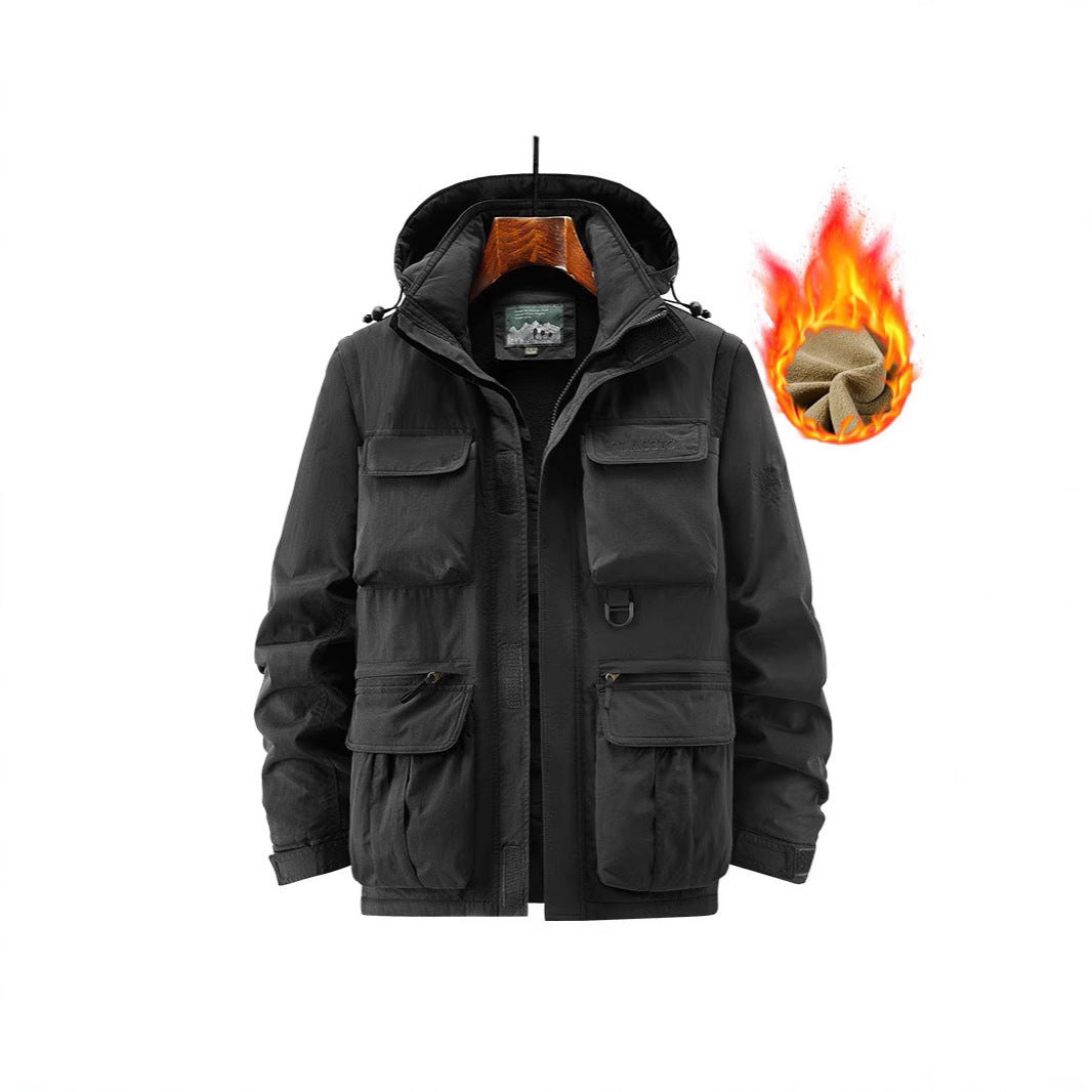Herren Outdoor-Fieldjacke mit fleecegefüttertem Thermoinnenfutter und Multifachtaschen – Marzano