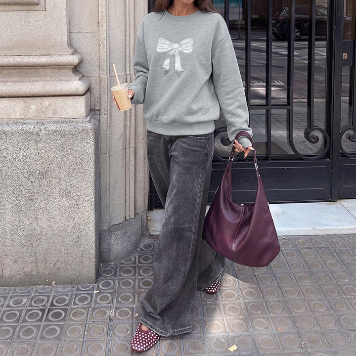 Damen Bequemer Sweatshirt mit Schleifenmotiven Echo Archiv