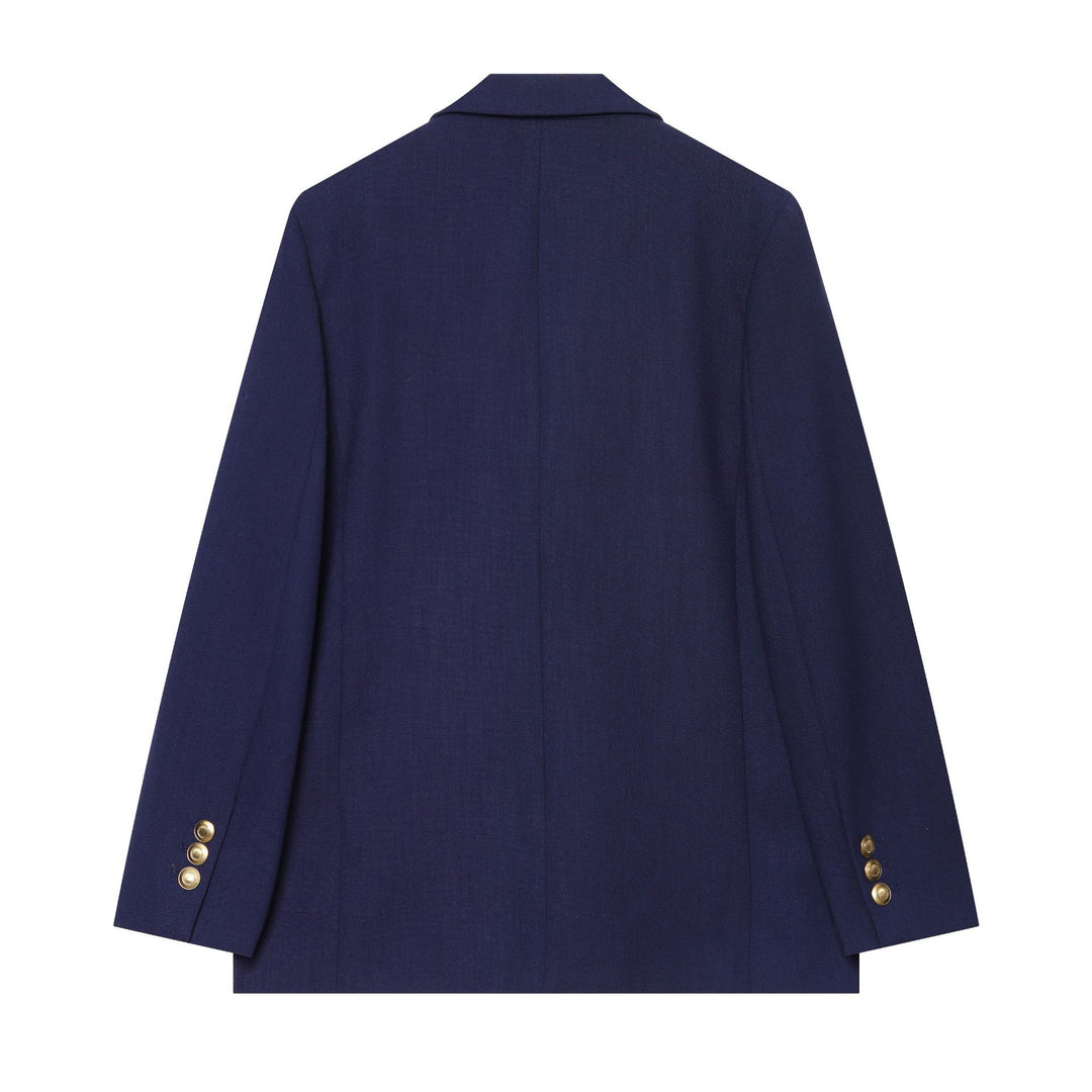 Damen Boxy‑Blazerjacke mit goldfarbenen Zierknöpfen und Leistentaschen Echo Archiv